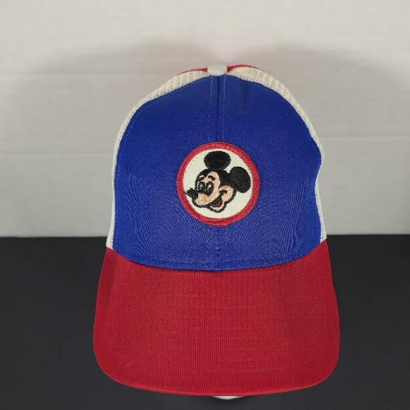Vintage Mickey Mouse Disney Snapback Hat Cap Blue Red - Picture 1 of 7